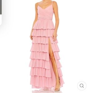 MAC DUGGAI SLEEVELESS GOWN WITH RUFFLED SKIRT